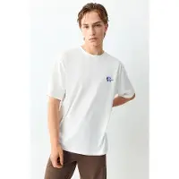 MANGO TEENS T-shirt met backprint - wit Jongens Katoen Ronde hals Backprint - maat 180(L)