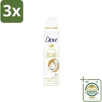 Dove 3 x Deodorant Spray - Advanced Care - Kokos & Jasmijnbloem - 150 ml - Grootverpakking - Deodorant Spray - Kokos En Jasmijn - Anti-transpirant Spray - Okselhuid Verzorging - Zweetbehandeling