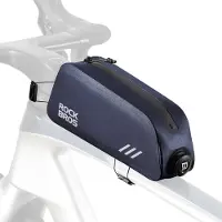 RockBros 0,9L Bovenbuis tas, waterdichte fietstas voor het frame, met draaiknopsluiting, geschikt voor mountainbikes en racefietsen, koningsblauw