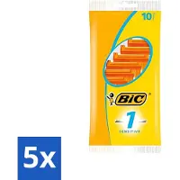 BIC 5 x - Scheermesjes - Sensitive - Enkel Mesje - Wegwerpmesjes - 10 Scheermesjes - Scheermesje - Wegwerpscheermesje - Gevoelige Huid - Enkel Mesje - Roestvrij Staal