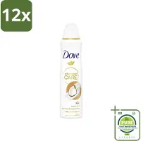 Dove Deodorant Spray - Advanced Care - Kokos & Jasmijnbloem - 150 ml - Voordeelverpakking - 12 stuks - Deodorant spray - Anti-transpirant