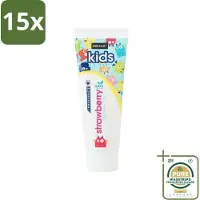 Sence 15 x - Kids 3-8 Jaar - Tandpasta - Aardbei Smaak - Vegan - 75 ml - Grootverpakking - Tandpasta Voor Kinderen - Kindertandpasta - Aardbei Tandpasta - Vegan Tandpasta - Tandenpoetsen Voor Kinderen