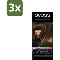 Syoss 3 x - Haarverf - 4-6 Honey Brown - 1 Haarkleuring - Haarverf - Permanente Haarkleuring - Honingbruin - Haarverf 4-6 - Salonkwaliteit