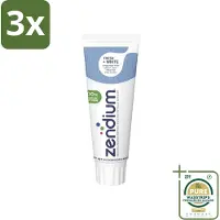 Zendium 3 x - Tandpasta - Fresh+ White - 75 ml - Grootverpakking - Tandpasta - Fresh+ White - Tandpasta Witte Tanden - Tandpasta Met Fluoride - Tandpasta Voor Volwassenen