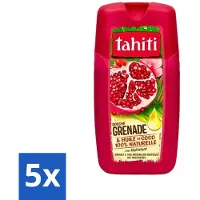Tahiti 5 x - Douchegel - Granaatappel & Kokosolie - Hydraterend - 250 ml - Douchegel - Hydraterende Douchegel - Kokosolie - Granaatappel - Natuurlijke Douchegel