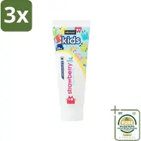Sence 3 x - Kids 3-8 Jaar - Tandpasta - Aardbei Smaak - Vegan - 75 ml - Grootverpakking - Tandpasta Voor Kinderen - Kindertandpasta - Aardbei Tandpasta - Vegan Tandpasta - Tandenpoetsen Voor Kinderen
