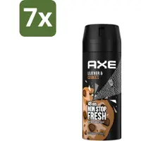 Axe 7 x - Deodorant Bodyspray - 48hrs Fresh - Leather & Cookies - 150 ml - Deodorant - Bodyspray - 48 Uur Bescherming - Leer En Koekjes Geur - Zinktechnologie