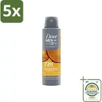 Dove 5 x – Deodorant Spray – Men+Care Sandalwood & Vanilla – 150 ml - Grootverpakking - Anti-transpirant Spray - Zweetbestrijding - Oksel Verzorging - Deodorant Spray - Sandelhout En Vanille