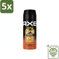 Axe 5 x – Deodorant – Sunset Fresh – 150 ml - Grootverpakking - Sunset Fresh Bodyspray - Frisse Bodyspray - Zink-zap Technologie - Anti-geur - Citrusgeur
