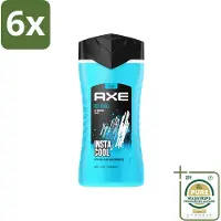 Axe - 3-in-1 Douchegel - Ice Chill - Icy Menthol - Insta Cool - 100% Plantaardig - 150 ml - Voordeelverpakking - 6 stuks - Douchegel voor gezicht en haar - Onweerstaanbare geur