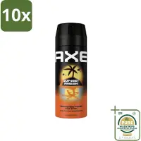 Axe 10 x – Deodorant – Sunset Fresh – 150 ml - Grootverpakking - Sunset Fresh Bodyspray - Frisse Bodyspray - Zink-zap Technologie - Anti-geur - Citrusgeur