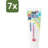 Sence 7 x - Kids 3-8 Jaar - Tandpasta - Aardbei Smaak - Vegan - 75 ml - Tandpasta Voor Kinderen - Kindertandpasta - Aardbei Tandpasta - Vegan Tandpasta - Tandenpoetsen Voor Kinderen