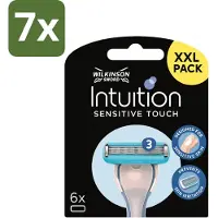 Wilkinson 7 x - Navulmesjes Intuition Sensitive Touch - Met Verzorgende Gel - 6 scheermesjes - Scheermesjes - Gevoelige Huid - Verzorgende Gel - Aloe Vera - Vitamine E