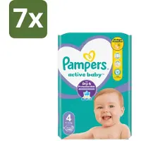 Pampers 7 x – Luiers – Active Baby Maat 4 – 46 Luiers - Baby Luier - Baby Droog - Baby Comfort - Baby Nacht - Baby Huid