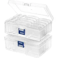 Markenlos Opbergboxen set – 15 kleine, transparante boxen met flipdeksel, 5,5 x 5,5 x 2 cm
