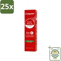Colgate 25 x – Max White Expert Purifying Power – Tandpasta – 75 ml - Grootverpakking - Witte Tanden - Tandpasta Whitening - Waterstofperoxide - Vlekken Verwijderen - Glimlach Verlichten