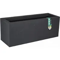 Famanu – Bloembak Volcania'Up 57 l met decoratieve steenlook, enkelwandig, wateropslagzone, 79,5 x 29,5 x 29,5 cm, antracietgrijs