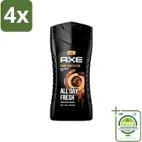 Axe - 3-in-1 Douchegel - Dark Temptation - Dark Chocolate - 250 ml - Voordeelverpakking - 4 stuks - Dark Temptation Douchegel - 3-in-1 Douchegel
