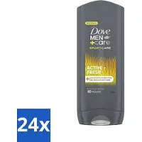 Dove 24 x - Douchegel - Men+ Care Active Fresh - Verfrissend en langdurige bescherming - 400 ml - Douchegel - Frisse Geur - Actieve Mannen - Energie - Huid Reinigen