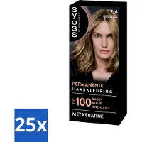 Syoss 25 x - Coloration 7-6 Middenblond - Haarverf - Grijsdekking - Vermindert Haarbreuk - Haarverf - Permanente Haarkleuring - Grijsdekking - Keratine - Haarverf Met Keratine