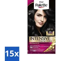 Palette 15 x Poly - Haarverf - Zwart 900 - 115ml - Haarverf - Zwart - Arganolie - Haarkleur - Permanente Haarkleur