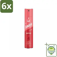 Taft - Reflex Shine 4 - Junior Haarspray - Glanzende finish - 250 ml - Voordeelverpakking - 6 stuks - Haarspray - Glans