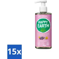 Happy Earth 15 x – Handzeep – 100% Natuurlijk Lavender Ylang – 300 ml - Voordeelverpakking - 15 stuks