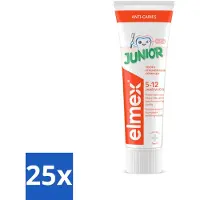 Elmex 25 x Gel-Tandpasta Junior (5-12 Jaar) 75 ml - Tandpasta Voor Kinderen - Gaatjesbescherming - Aminfluoride - Tandpasta Gel - Kindertandpasta