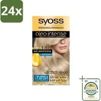 Syoss - Oleo Intense 12-00 - Haarverf - Permanente Haarkleuring - Zilverblond - Langdurige Kleur - Voordeelverpakking - 24 stuks - Koele blondtint - Ammoniakvrij
