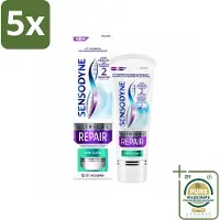Sensodyne 5 x - Tandpasta - Clinical Repair - Deep Clean - Grondige Reiniging - 75 ml - Grootverpakking - Gevoelige Tanden - Tandpasta - Snelle Verlichting - Diepe Reiniging - Klinisch Bewezen