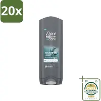 Dove 20 x Men+Care Douchegel - Eucalyptus & Mint - 250 ml - Grootverpakking - Douchegel Mannen - Hydraterend Bodywash - Gezicht En Haar Verzorging - Eucalyptus En Munt - 3-in-1 Bodywash