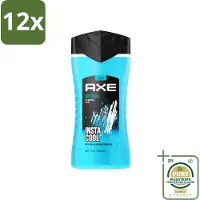 Axe - 3-in-1 Douchegel - Ice Chill - Icy Menthol - Insta Cool - 100% Plantaardig - 150 ml - Voordeelverpakking - 12 stuks - Douchegel voor gezicht en haar - Onweerstaanbare geur