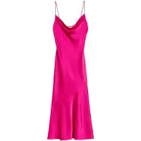 Ted Baker Tunca Satijnen Avondjurk Met Colkraag In Roze, Midi-lengte