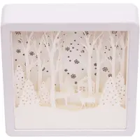 Unyqoos Sfeervolle 3D Papercut Lichtbox met Boslandschap voor Decoratie