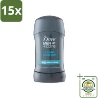 Dove 15 x - Deodorant - Stick Clean Comfort - Zachte bescherming - 50 ml - Grootverpakking - Deodorant Stick - Zweetbestendig - Huidcomfort - 48 Uur Bescherming - Alcoholvrij