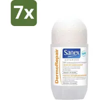 Sanex 7 x Advanced - Dermo Repair - Deodorant Roller - 24h Anti-Transpirant - 0% Alcohol - 50 ml - 24h Anti-transpirant - Huidherstel - Huidverzorging - Deodorant Roller - Anti-geur