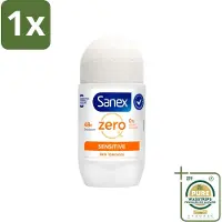 Sanex 1 x Deodorant Roller Zero% Sensitive Skin 50 ml- Deodorant Zero% Sensitive - Alcoholvrije Deodorant - Parabenenvrije Deodorant - Gevoelige Huid - Deodorant Voor Mannen En Vrouwen
