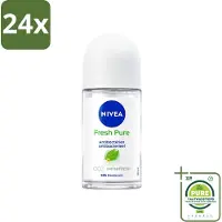 Nivea - Deodorant Roller - Frisse Puurheid - Antibacterieel - 48 Uur Werking - 50 ml - Voordeelverpakking - 24 stuks - deodorant - Deodorant roller
