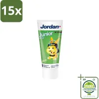 Jordan 15 x - Junior - Tandpasta - 6-12 jaar - 50 ml - Grootverpakking - Tandpasta Voor Kinderen - Tandpasta 6-12 Jaar - Fluoride 1450 Ppm - Wisselgebit Bescherming - Gaatjesvoorkomend