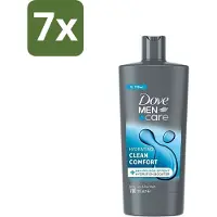 Dove 7 x Men+Care - Clean Comfort - 3-in-1 Douchegel - Hydraterend- 700 ml - Douchegel Voor Mannen - Lichaamsgel - Gezichtsgel - Haarverzorging - Hydraatende Douchegel