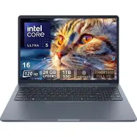 Ninkear N16 Pro 125H - 16 inch laptop - Intel Core 5 - 120 Hz - 24 GB LPDDR5 - 1TB SSD - Zakelijke Laptop - Windows laptop Toetsenbordverlichting - FHD-webcam - Windows 11 Pro - Werk Laptop