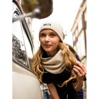 LOOXS Beanie gebreid zand voor meisjes in de kleur