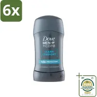 Dove - Deodorant - Stick Clean Comfort - Zachte bescherming - 50 ml - Voordeelverpakking - 6 stuks - Huidcomfort - 48 uur bescherming