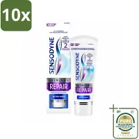 Sensodyne 10 x - Tandpasta - Clinical Repair - Active White - Tandglazuur Herstellen - 75 ml - Grootverpakking - Gevoelige Tanden - Tandpasta - Whitening - Tandglazuur Herstellen - Novamin