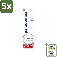 Parodontax 5 x – Complete Protection Whitening – Tandpasta tegen Bloedend Tandvlees – 75 ml - Grootverpakking - Gezond Tandvlees - Tandplak Verwijderen - Witte Tanden - Frisse Adem - Fluoride