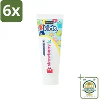 Sence - Kids 3-8 Jaar - Tandpasta - Aardbei Smaak - Vegan - 75 ml - Voordeelverpakking - 6 stuks - Aardbei tandpasta - Vegan tandpasta
