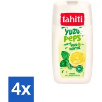 Tahiti 4 x – Douchegel – Yuzu Peps Yuzu & Munt - 250 ml - Douchegel Yuzu Munt - Frisse Douchegel - Yuzu En Munt - Energieke Douchegel - Verkoelende Douchegel