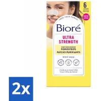 Bioré 2 x – Ultra Diep Reinigende Poriestrips – Poriestrips – 6 strips - Poriën Reinigen - Poriestrips - Diepe Reiniging - Huid Reinigen - Mee-eters Verwijderen