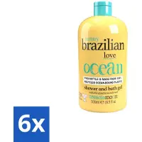 Treaclemoon 6 x – Bad- & Douchegel – Brazilian Love – 500 ml - Bad En Douchegel - Exotische Geur - Passievrucht - Mango - Vanille