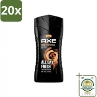 Axe 20 x - 3-in-1 Douchegel - Dark Temptation - Dark Chocolate - 250 ml - Grootverpakking - Douchegel - 3-in-1 - Lichaam - Gezicht - Haar